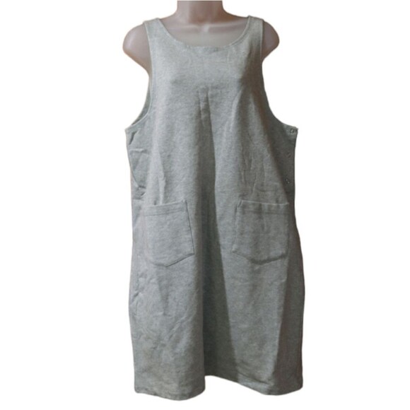 Savvy Sport QVC Gray Fleece-Lined Tank Dress Cozy Layering Casual LG - Picture 1 of 16